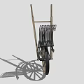 Decorative Vintage Wooden Wheelbarrow Garden Ornament with Black Components and Wheel