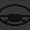 Modern Black Car Steering Wheel With Three Spokes And Central Hub 3d model