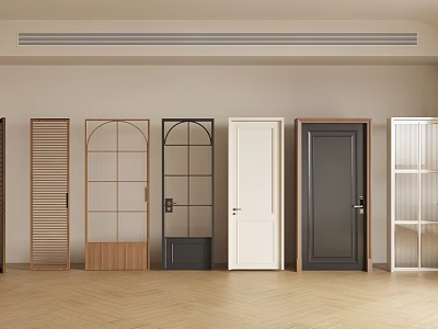 Versatile Hinged Doors With Various Designs And Materials For Interior Spaces 3d model