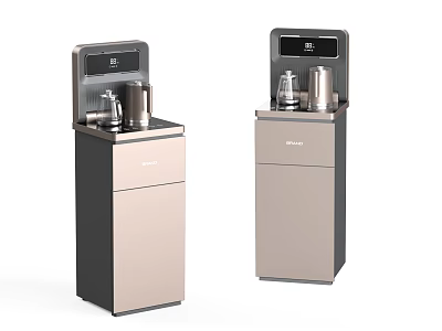 Modern Champagne Gold Dark Gray Upright Water Dispensers As Daily Use Appliances 3d model