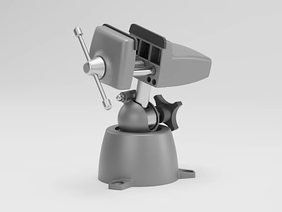 Industrial Vise Equipment With Adjustable Jaws Rotating Handle And Stable Base 3d model