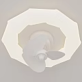 Modern White Octagonal Ceiling Light with Fan and Soft Lighting for Home Interior 3d model