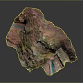 Natural Rock Formation With Vibrant Pink Green Yellow Hues And Textured Surface