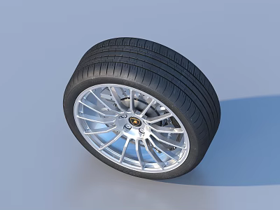 Modern Household Essential Tire With Alloy Wheel Rim And Durable Tread Design 3d model