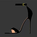 Black High Heel Sandals With Ankle Strap And Stiletto Heel Stylish Design