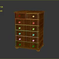 Classic Wooden Chest of Drawers With Multiple Drawers And Wood Grain Surface