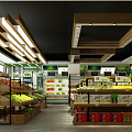 Modern supermarket fruit and vegetable shop 3d model