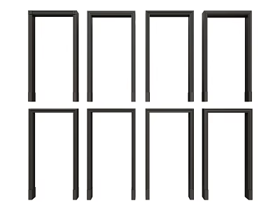 Black Metal Frame Components Neatly Arranged Eight Pieces For Building Or Furniture 3d model