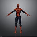 Spider Man Action Figure In Red And Black Costume With Arms Outstretched