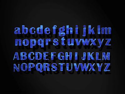Stylish Blue English Letters Wall Decor With Uppercase And Lowercase Design 3d model