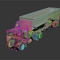 Yellow Truck With Flame Decals On Cab And White Trailer With Yellow Stripes