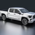 White Modern Pickup Truck With Black Wheels And Spacious Bed Design