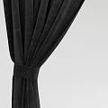 Elegant Black Curtains With Tieback Design And Hook Installation For Windows 3d model