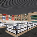 Supermarket Department Store With Shelves Of Daily Necessities Food Products And Organized Layout