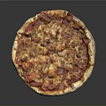 Delicious Freshly Baked Meat Lovers Pizza with Melted Cheese Pepperoni and Golden Crust