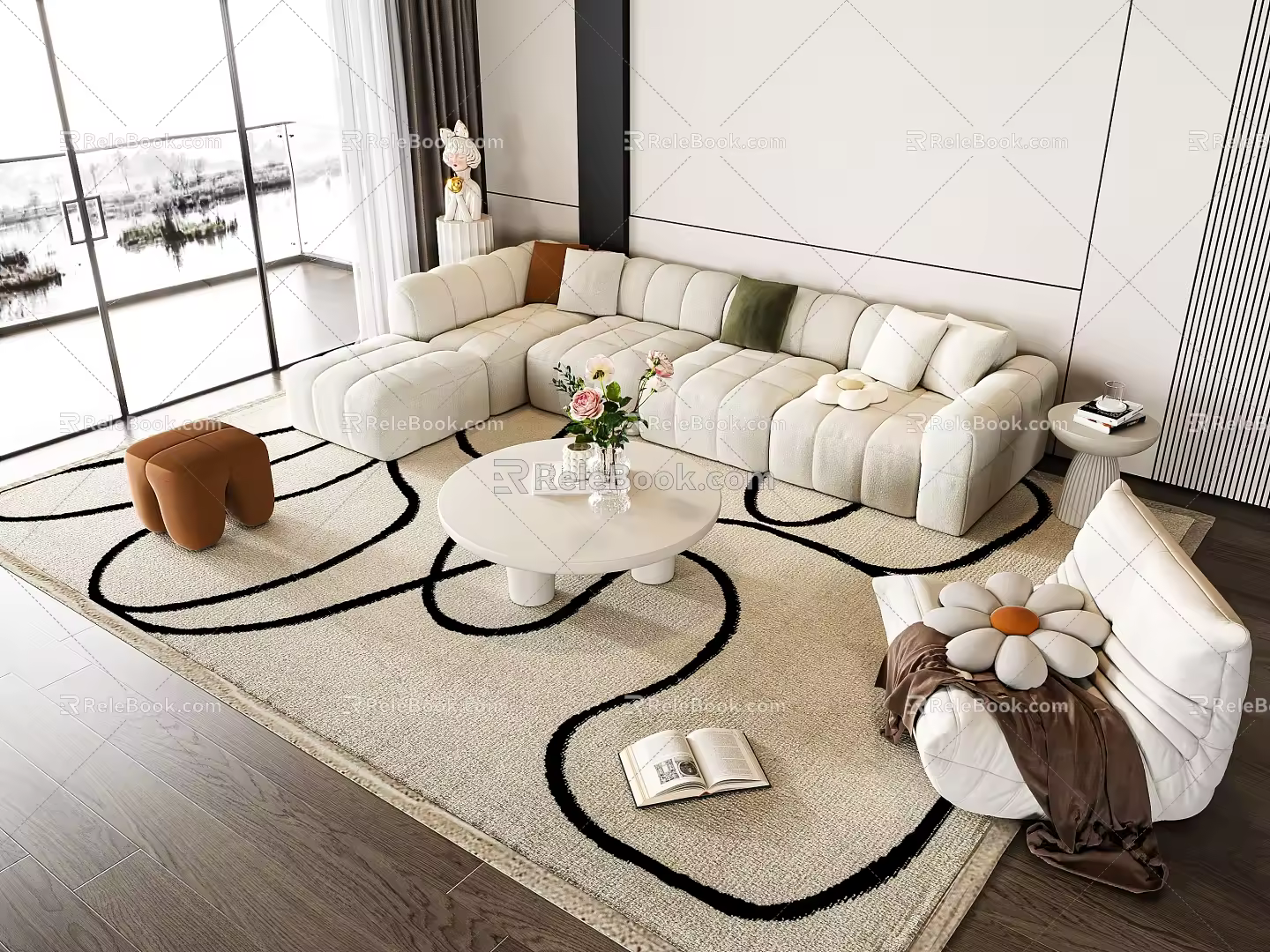 Modern Sofa Coffee Table Combination Sofa Coffee Table 3d model