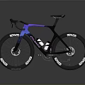 Sleek Black Racing Bicycle With Aerodynamic Frame Purple Blue Gradient And ENVE Wheels