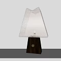 Modern medieval solid wood geometric table lamp 3d model
