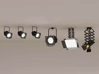 Modern Ceiling Downlights And Spotlights With Various Design Styles And Black Finish 3d model