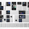 Modern Smart Switch Panels With Digital Displays And Various Control Designs