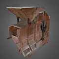 Traditional Wooden Agricultural Equipment With Circular Separation Mechanism And Feeding Inlet For Grain Processing