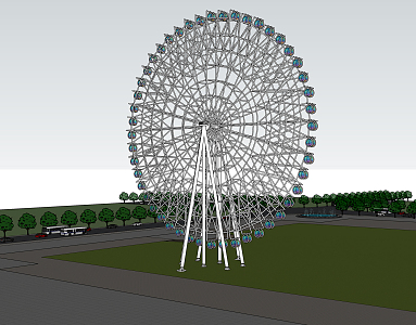 Modern Ferris Wheel Park Factory Theme Park Facilities 3d model