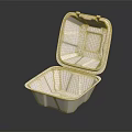 White Disposable Takeout Food Container With Open Lid And Divided Compartments 3d model