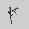 Modern Brass Bathroom Shower Faucet With Handheld Shower And Control Knobs