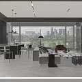 Modern Living Dining Room Interior With Sofa Dining Table And Large Windows
