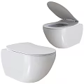 Modern Black Toilet With Sleek Design Wall Hung Style Closed And Open Lid
