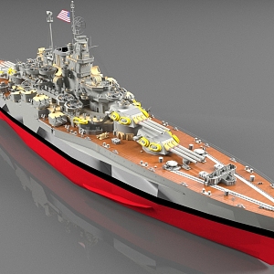 Warship Cruiser 3d model