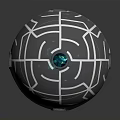 Innovative Sports Equipment Training Ball With Geometric Lines And Blue Glowing Dots