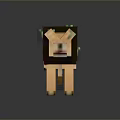 Pixelated Lion Block Style 3D Rendered with Realistic Shading and Digital Art Design