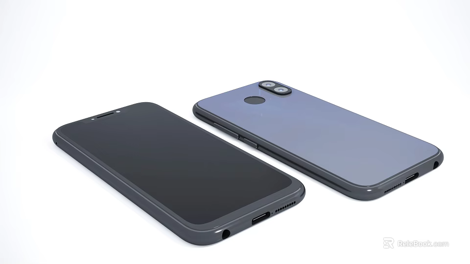 Modern Smartphones With Dual Rear Cameras Black And Gray Sleek Body Design 3d model 