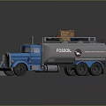 Red And Blue Tank Trucks With Cargo On Red Vehicle And Shiny Exteriors