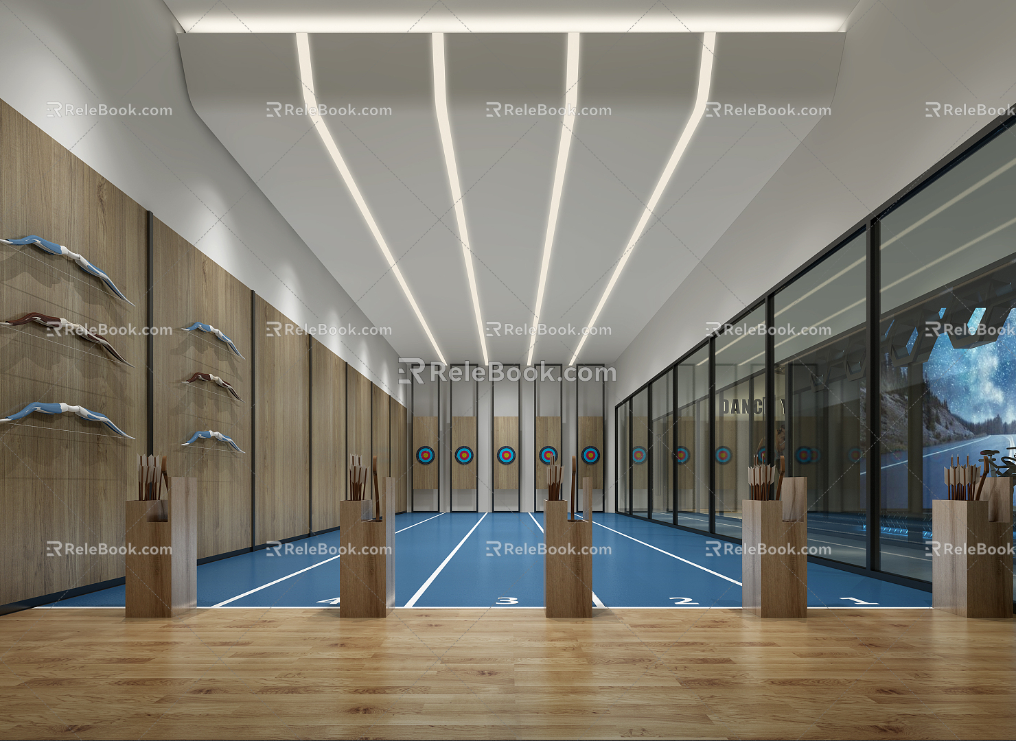 Modern Archery Hall 3d model