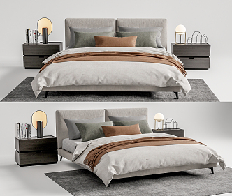 Modern Double Bed 3d model