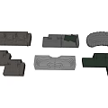 Modern Modular Sofa Set with Various Shapes and Comfortable Cushioned Design 3d model