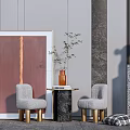 Modern leisure table and chair combination leisure chair combination 3d model