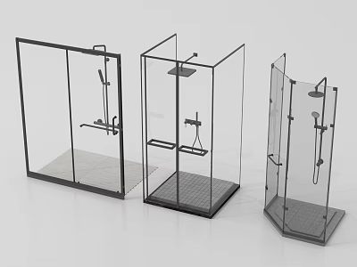 Modern Shower Sauna Glass Enclosure Designs With Different Shapes And Frames 3d model