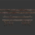 Rustic Wooden Furniture Frame Structure With Crossed Planks And Support Legs