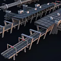 Future Architecture Design With Interconnected Elevated Pathways And Solar Powered Structures 3d model