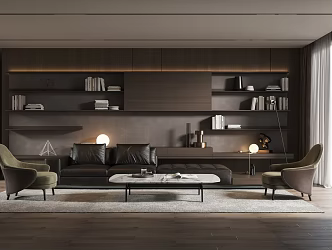 Modern Living Room Home Living Room Multi-person Sofa Single Sofa Coffee Table Combination Ornament Combination 3d model