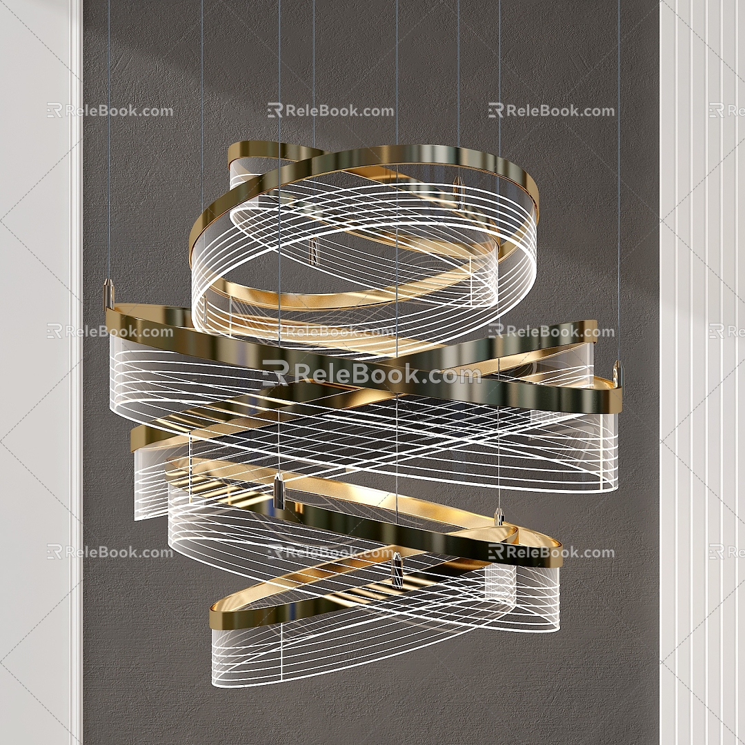 Light Luxury Crystal Chandelier 3d model