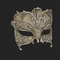 Silver Decorative Mask Featuring Intricate Floral And Scroll Patterns