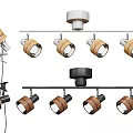 Modern Downlights and Spotlights with Track Mounted Wooden Metal Designs for Home Lighting
