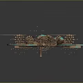 Artistic Metallic Decorative Ornament Combination With Geometric Circles Gears And Turquoise Accents