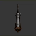 Brown And Red Mythical Creature With Large Ears Spiked Back And Dog Like Body