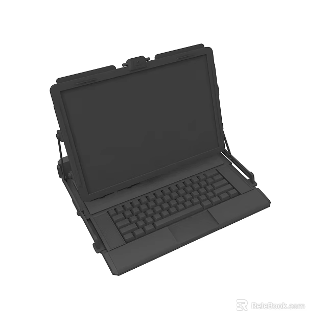 Durable Rugged Laptop Device With Built In Keyboard And Display Screen 3d model 