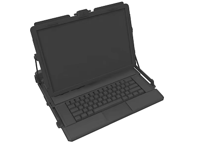 Durable Rugged Laptop Device With Built In Keyboard And Display Screen 3d model
